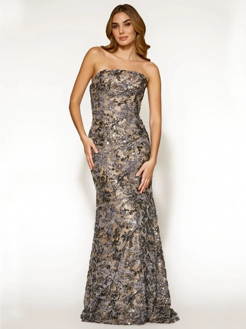Gorgeous Anne Barge Black Label Strapless Evening Gown